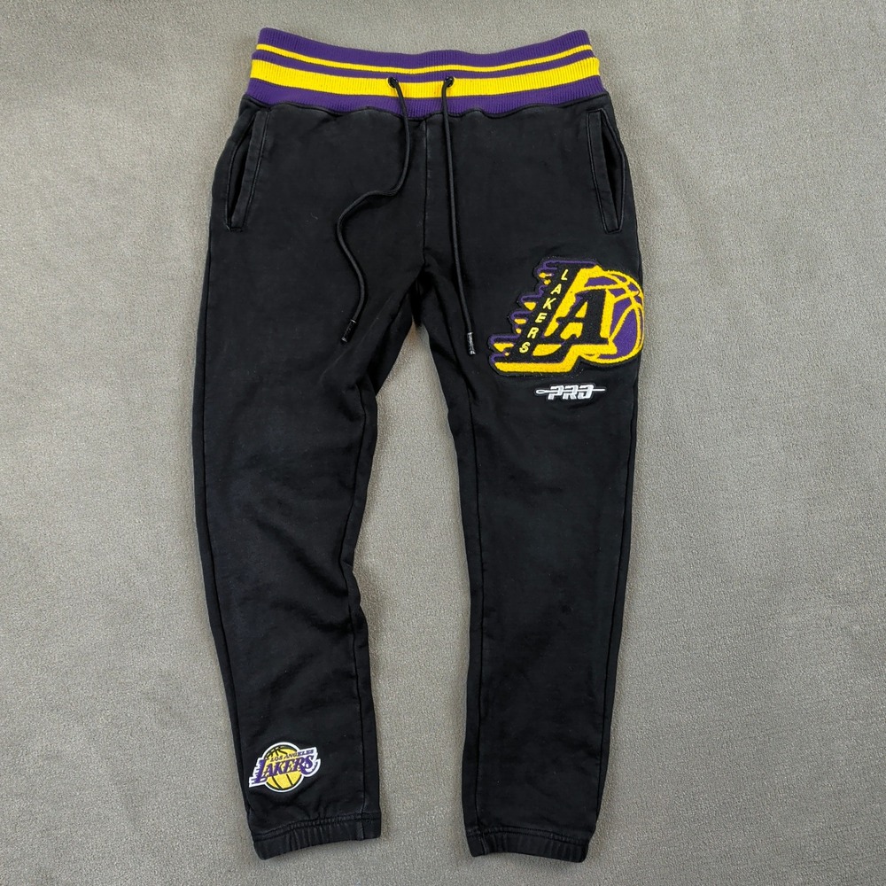 Pro Standard Los Angeles Lakers Sweatpants Mens Small Black Chenille Joggers